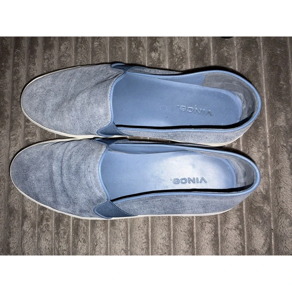 Vince Women's Slip On Sneakers Blue Suede Size 9 US 38 EU Boating Shoes